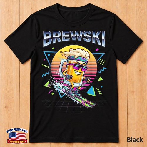 Funny brewski beer skiing - beer,